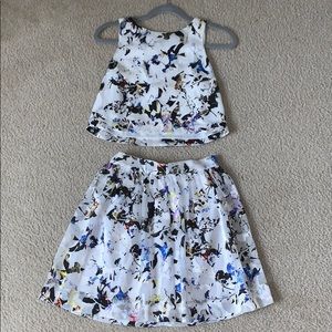 Elizabeth and James two piece set white blue black